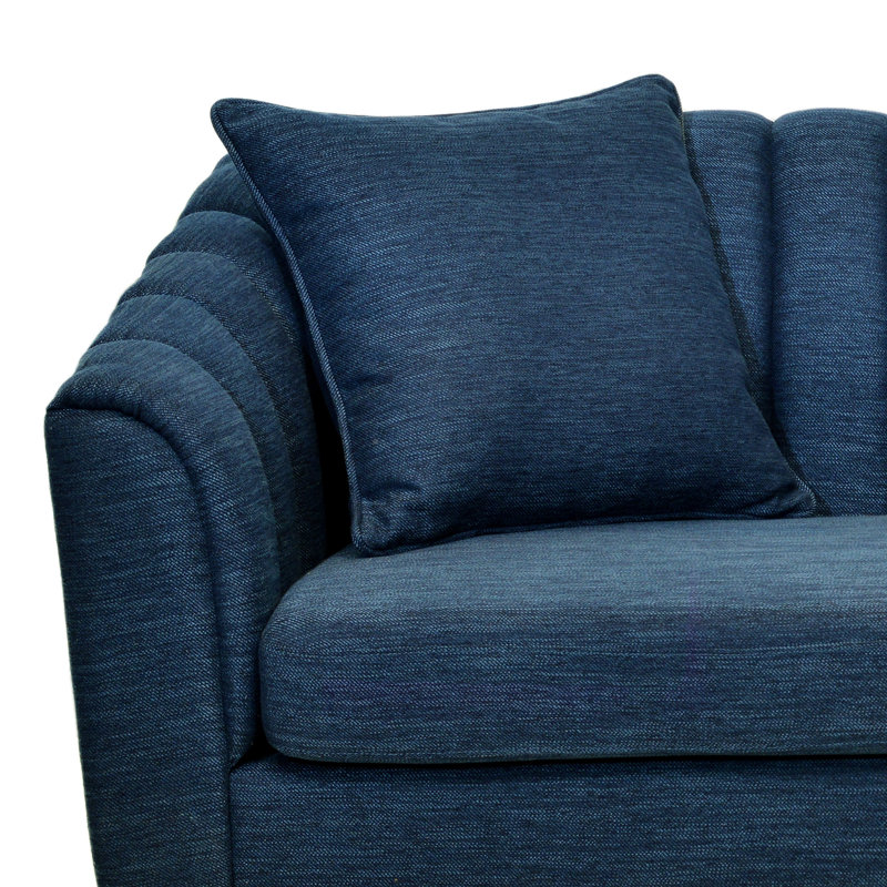 Avett Upholstered 84.5'' Sofa, Navy Blue 100% Polyester