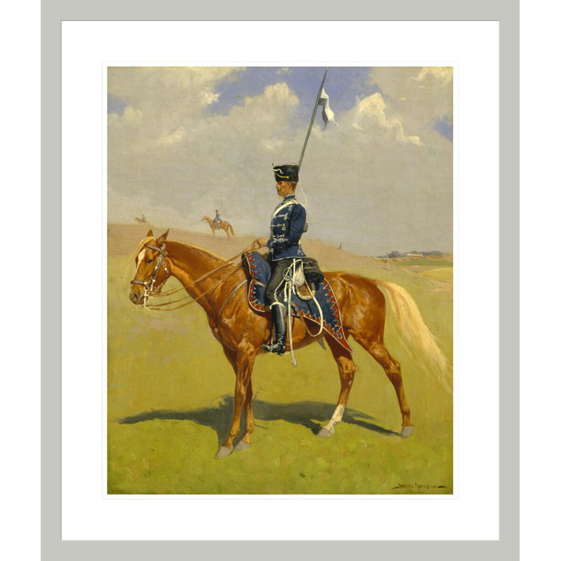 «The Hussar» par Frederic Remington - impression giclée encadrée, H 27,51 po x l 23,5 po