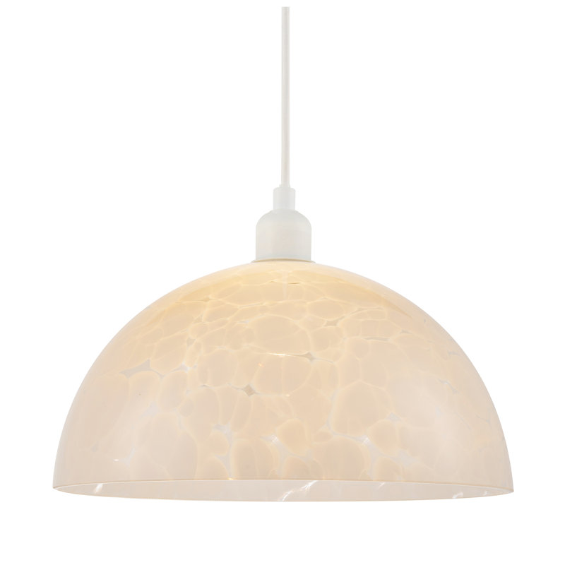 14cm H Glass Dome Pendant Shade ( No Direct Attachment Method ) in White