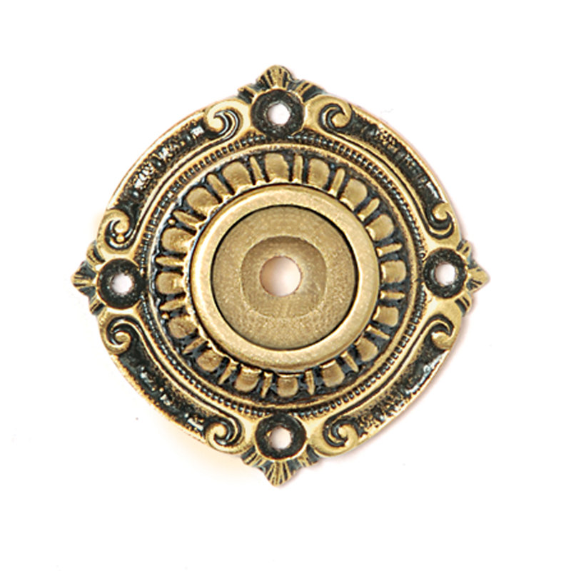 Kings Road Metal Knob Backplate, 24K Satin Gold