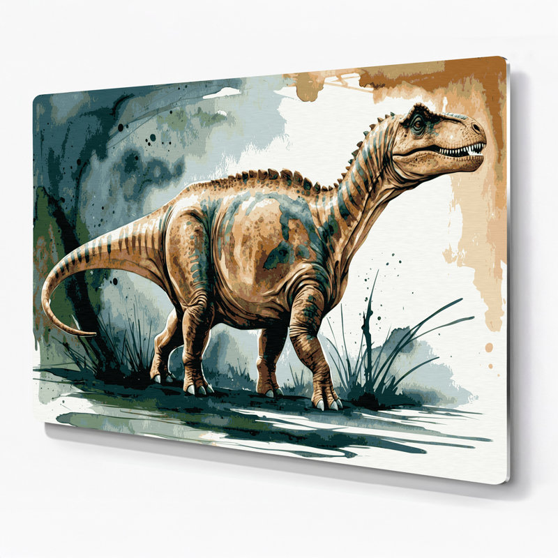 Art mural en métal Dinosaur Brontosaurus, H 12 po x l 18 po
