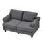 Moderne et confortable 59,5 po 2 places, canapé 100% rembourré, accoudoirs ronds avec rangement, structure en bois massif, coussin éponge haute densité à ressorts ensachés, housses de coussin amovibles de style classique