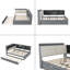 Lit plateforme en bois avec lit gigogne, tablettes et tête de lit avec rangement-385757952-385757981