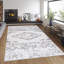 Tapis blanc / gris en polypropylène tissé à la machine Carpet-1995941619