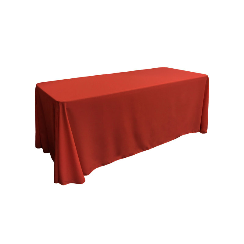 Nappe rectangulaire en polyester résistante aux taches Fisher, Rouge, 156 po x 90 po