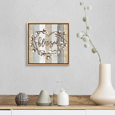 «Blessed Cotton Wreath» par Marla Rae, reproduction d'art textuel sur toile
