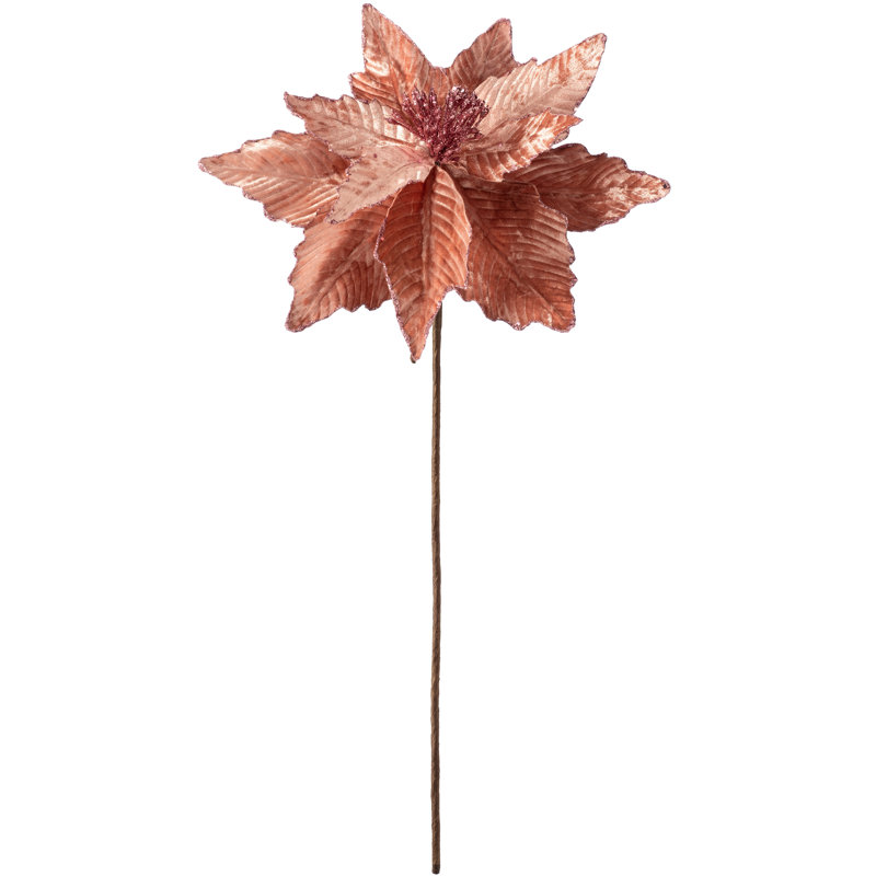 Fabric Poinsettia Arrangement, 40cm H x 32cm W x 32cm D, Pink