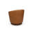 Genuine Italian Leather Swivel Barrel Accent Chair with Wood Base-1160651035
