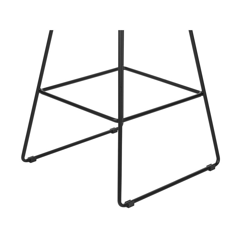 Caillier Upholstered Counter Stool with Metal Frame, Black