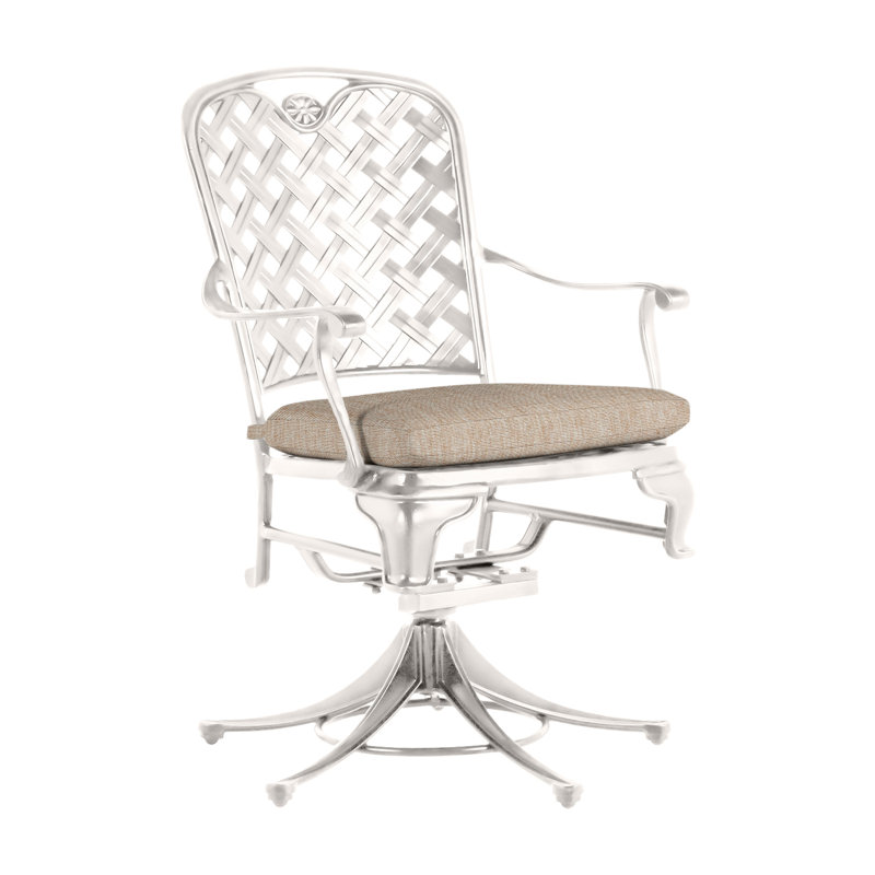 Outdoor Provance Rocking Metal Chair with Cushions, No Welt, Chalk, Bali Pearl