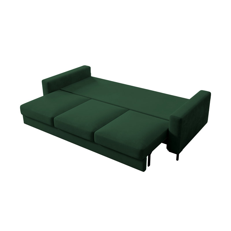 Aleg 3 Seater Velvet Sofa, Green
