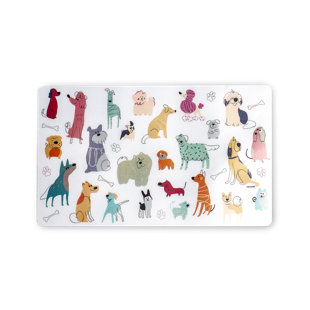Dog Whimsy Melamine Pet Feeding Placemat, 11.5" x 19" (Set of 2)