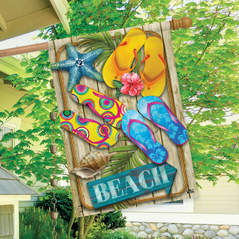 Flip Flops Beach Summer House Flag
