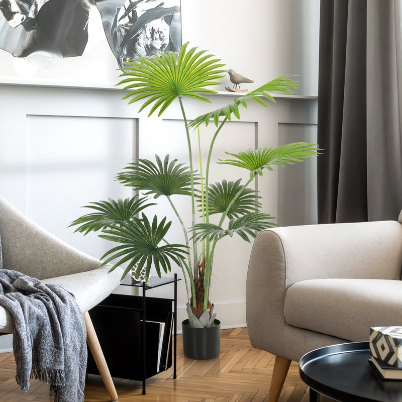Faux Palm Tree in Pot, 145cm H x 18cm W x 18cm D
