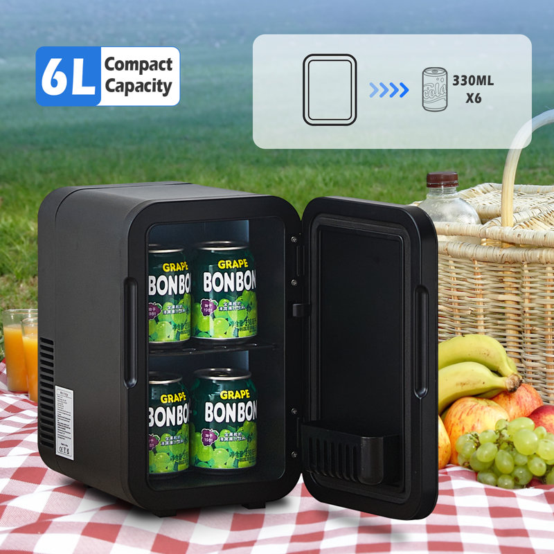 Symple Stuff 6 L Countertop Mini Fridge, Black