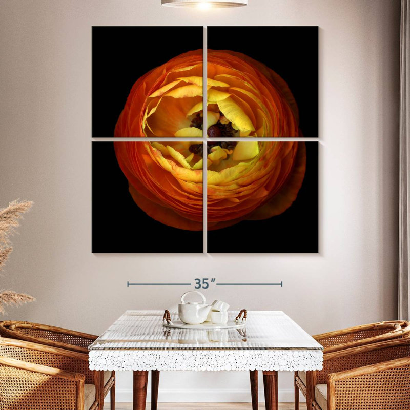 Harnac Renoncule orange III, H 50 po x l 50 po
