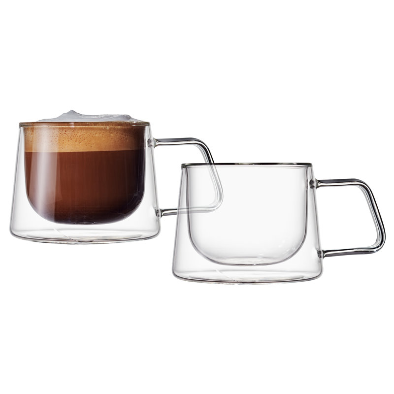 Cappuccino Barista Double Wall Insulated Coffee Mug, 270 ml 4 Piece Set,Tea,Latte,Beverage Glasses