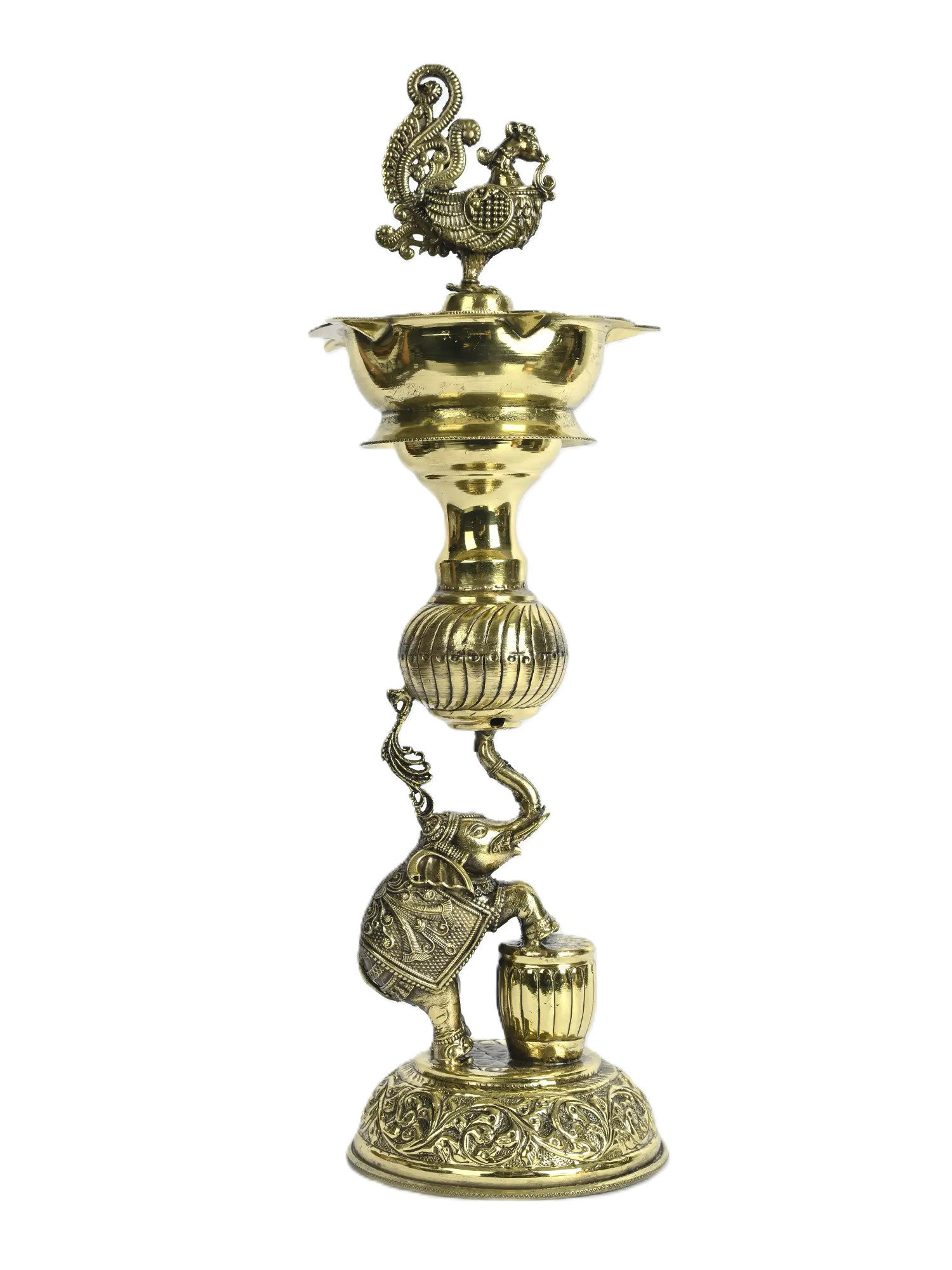 Grande Statue Krishna En Laiton – 15 Pouces – Décoration Intérieure, Inde