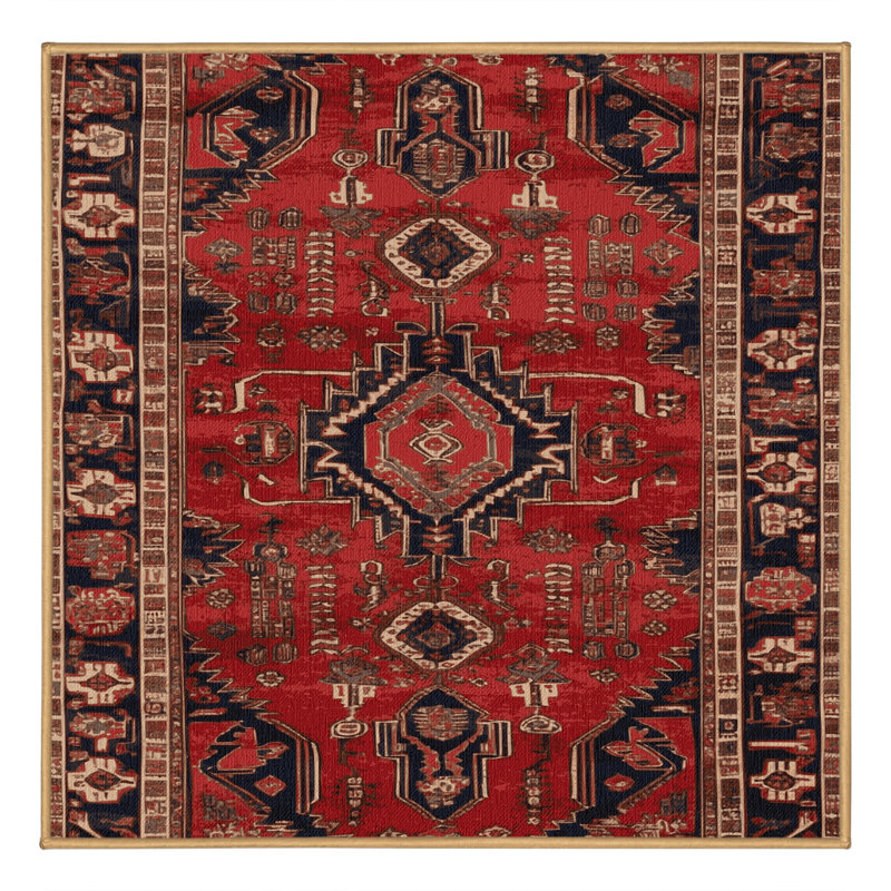 Tapis brun lavable à la machine, Carré 6 pi