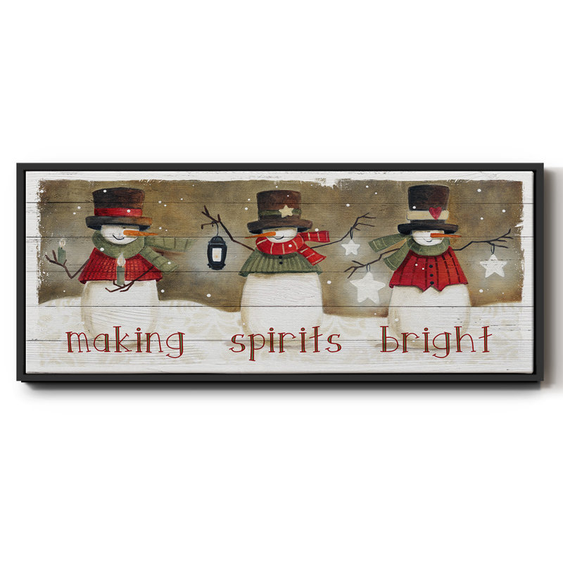 «Made Spirits Bright», toile encadrée, H 20 po x l 50 po