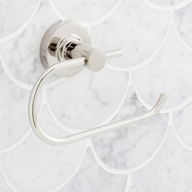 Lexia Wall Mounted Euro Toilet Paper Holder, Polished Nickel