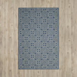 Arneshia Geometric Navy/Gray Indoor / Outdoor Area Rug