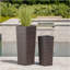 Rotin pot de fleurs - brun-21751722