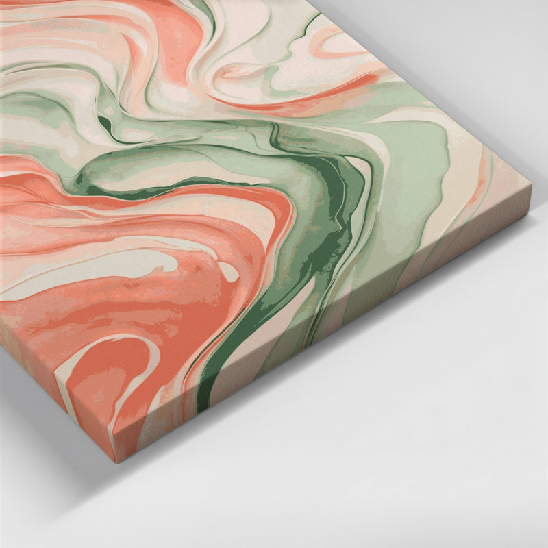 Aquarelle abstraite, art mural sur toile beige 67, H 11 po x l 14 po