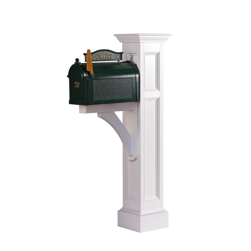 White PVC 64'' Decorative Mailbox Post