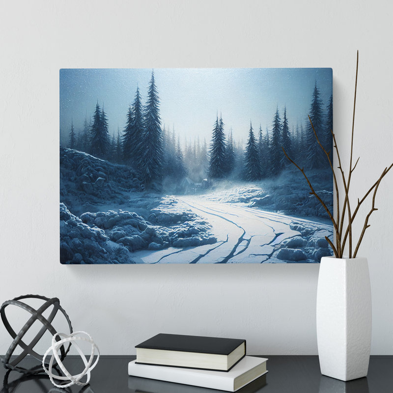 Winter Forest Pine Trees Vol.5 - Wrapped Canvas, 50cm H x 76cm W x 3cm D
