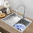 Household Stainless Steel Laundry Sink With Washboard