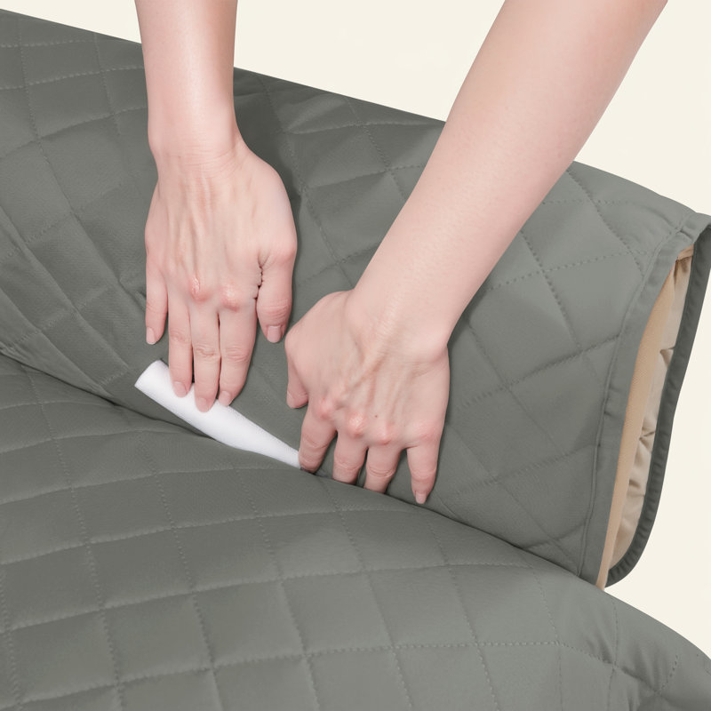 Ayalisse Box Cushion Sofa Slipcover, 76"H x 78"W x 22"D, Light Gray Polyester Blend