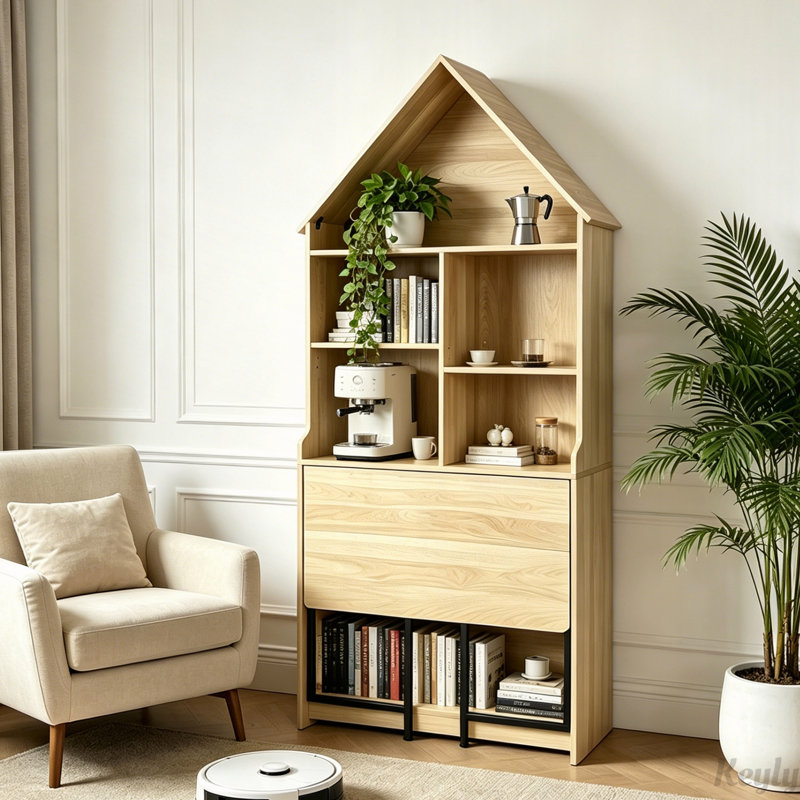Bureau convertible pliable avec tablettes de rangement, conception escamotable peu encombrante, 73.22" H x 11.42" W x 31.5" D