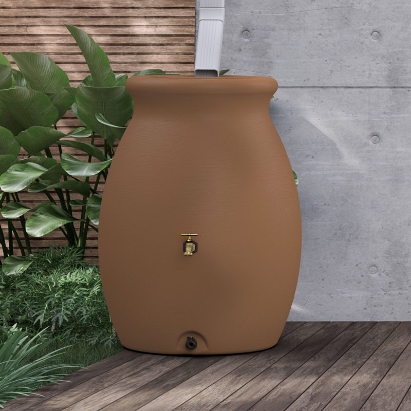 Citerne pluviale double de 50 gallons avec débordement Bournon, Terra Cotta