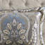 Literie pour lit très grand bleu / gris - fermeture à glissière, garniture de satin antique, édredon élégant en tissage, sensation luxueuse