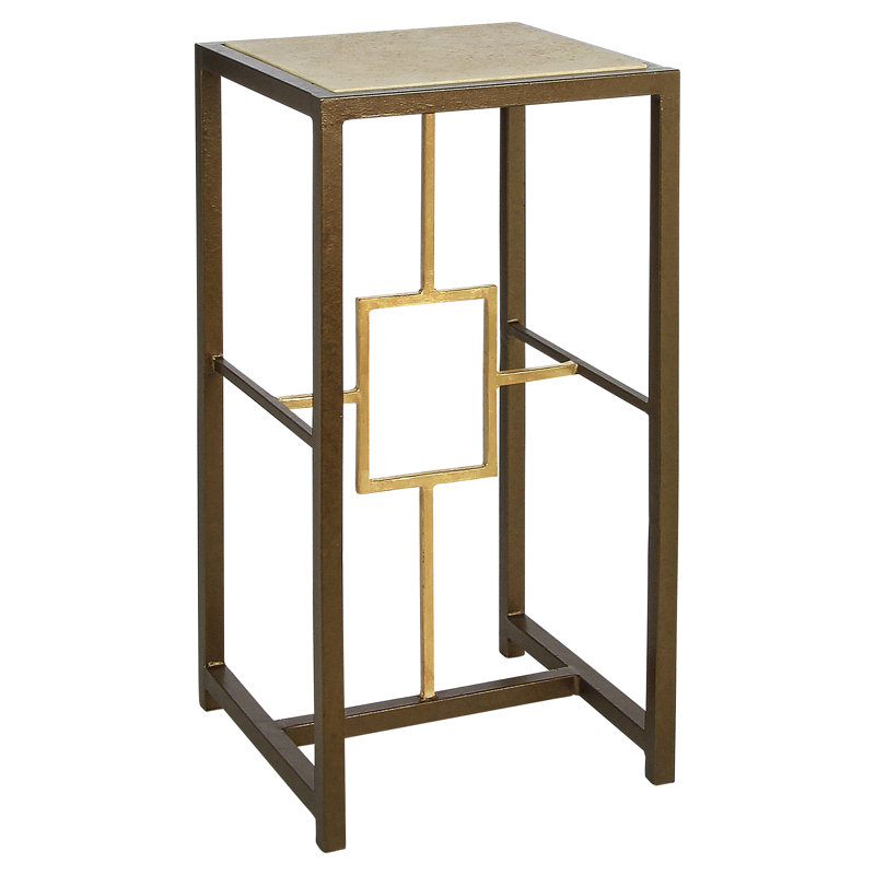 Fifth Square Pedestal Plant Stand, Lite Travertine