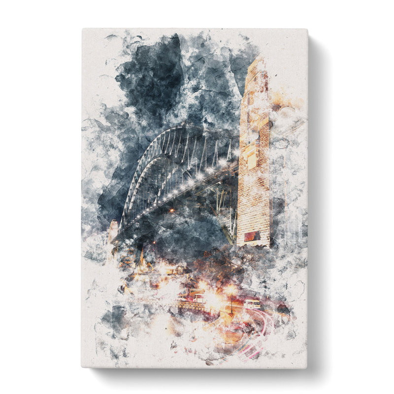 Sydney Harbour Bridge Australia Abstract - Wrapped Canvas Painting, 50cm H x 35cm W x 3cm D