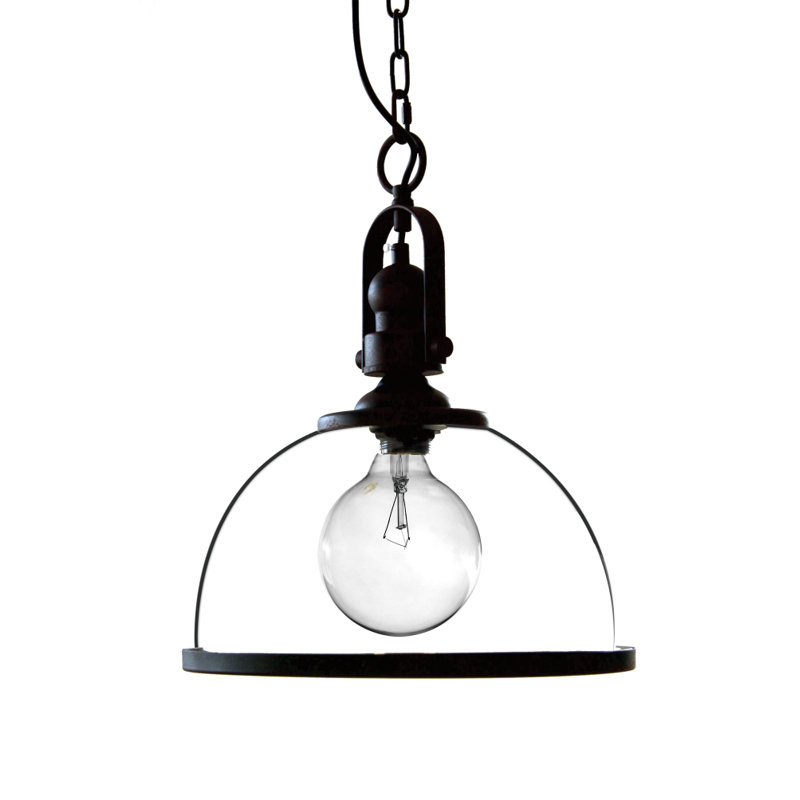 Luminaire suspendu industriel en verre 1 lumière