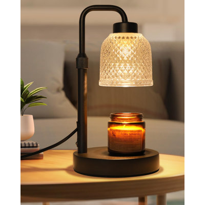 Candle Warmer Lamp With Timer, Dimmable Adjustable Height Candle Lamp, Birthday Gifts For Women Mom Sister Friends, House Warming Gifts New Home, Candle Lamp Warmer With 2 Bulbs - Coalblack