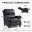 Fauteuil inclinable classique en similicuir de 34,6 po de largeur avec garniture cloutée-941187775
