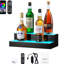 Tablette de présentation de bouteilles de boissons alcoolisées à DEL à 2 marches avec éclairage à DEL, radiofréquences et contrôle, 60 perles de lampe par mètre, 7 couleurs statiques et 22 couleurs dynamiques, plusieurs modes de bricolage, 1 minuterie de 4 heures, adaptateur de courant de 110 à 240 V-176804871