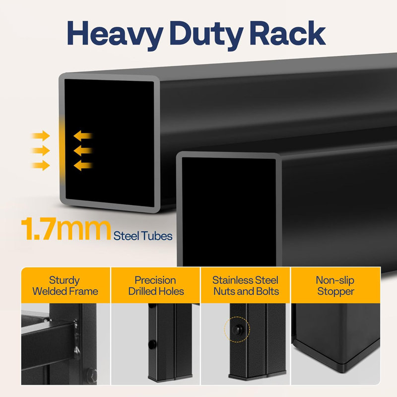 Ultra Duty Black Steel 12 ft Log Rack with Adjustable Cover