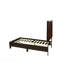 Tête de lit ajustable moderne en similicuir brun avec lit simple 1pc-56090450-56090449