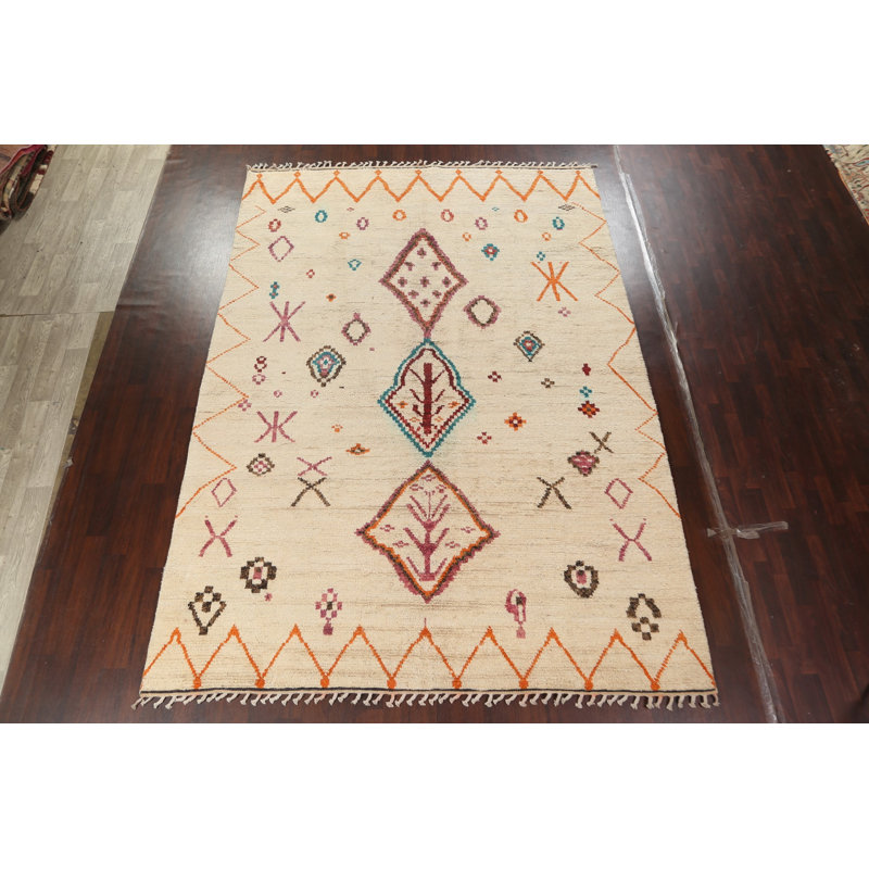 Tapis tribal marocain noué à la main 9 pi x 12 pi 9 po
