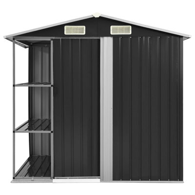 Garden Shed with Rack 205x130x183 cm Iron