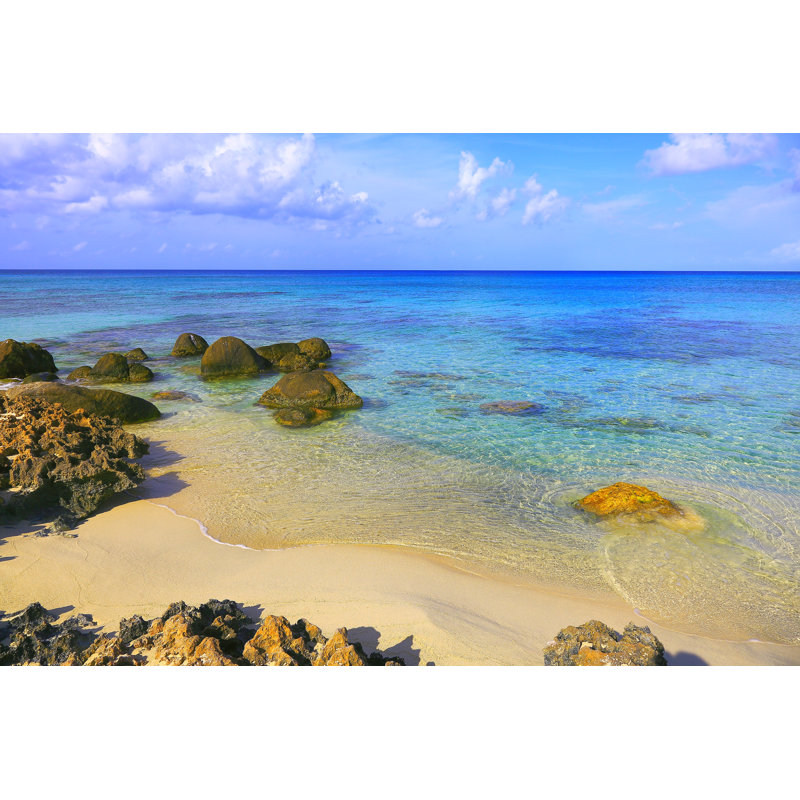 Idyllic Deserted Beach In Arashi by Agustavop - Wrapped Canvas Print, 61cm H x 91cm W