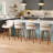 26'' Counter Modern Upholstered 360° Swivel Bar Stools With Curved Backrest & Solid Wood Frame -Linen (Set Of 2)-596337050