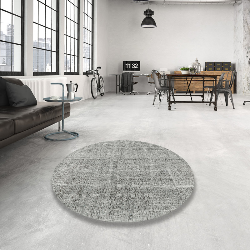 Wool Abstract Indoor Rug, Round 8'
