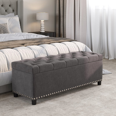 46.9"" Wide Tufted Rectangle Storage Ottoman -  Alcott HillÂ®, 6690EAB27A644505B1319D55BAAF8EB6