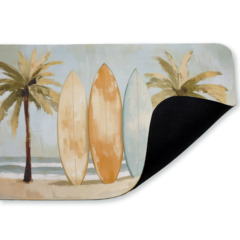 Tapis de cuisine ergonomique rétro antidérapant 18 po x 30 po, Couleurs, planche de surf